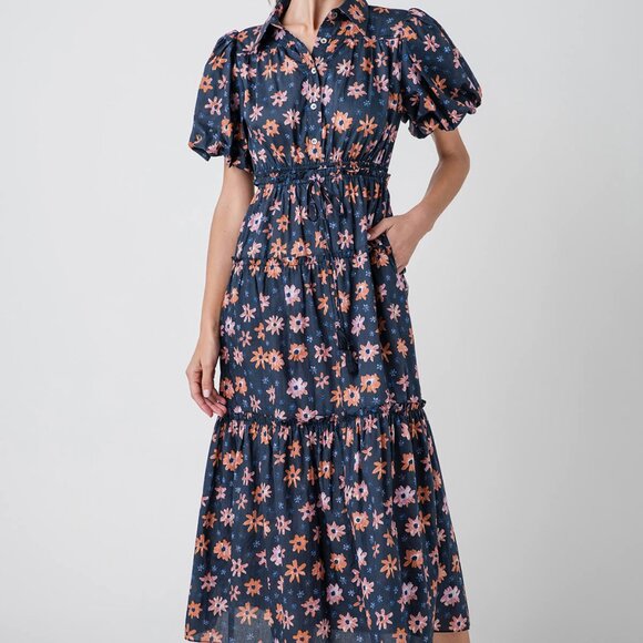 Social Threads Dresses & Skirts - Social Threads Pinch Floral Print Tiered Maxi Dress Size SmallSmall / Navy Multi
